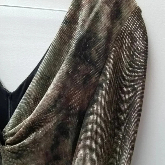 Joseph Ribkoff Couture Metallic Shimmer Black Evening Gown Dress 12 - Picture 7 of 16